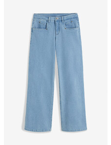 bonprix Široké džínsy s ozdobnými švíkmi, farba modrá