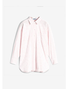 bonprix Pásikovaná košeľová blúzka, farba ružová