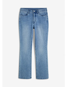 bonprix Strečové džínsy so štrasom, farba modrá