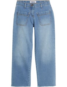 bonprix Culotte džínsy, široký strih, farba modrá