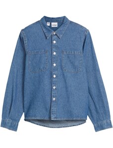 bonprix Džínsová košeľa pre dievčatá, farba modrá