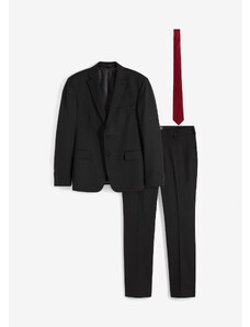 bonprix Oblek Regular Fit (3-dielny): sako, nohavice, kravata, farba čierna