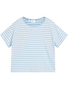 bonprix Tričko, dievčenské, bio bavlna, farba modrá, rozm. 140/146