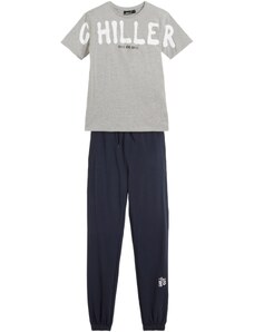 bonprix Chlapčenské tričko a nohavice (2-dielna sada) z bio bavlny, farba šedá