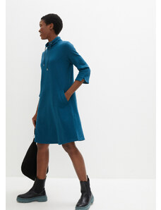 bonprix Mikinové šaty so stojačikom, dĺžka po kolená, farba modrá