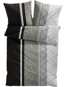 bonprix Posteľná bielizeň s pásikmi, farba čierna, rozm. 2x 80/80 cm, 2x 135/200 cm