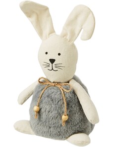 bonprix Dekoračná figúrka zajac s plyšom, farba šedá, rozm. 0