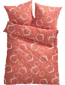bonprix Posteľná bielizeň s grafickým dizajnom, farba oranžová, rozm. 2x 80/80 cm, 2x 135/200 cm