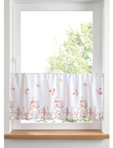 bonprix Vitrážková záclona s kvetovanou potlačou, farba biela, rozm. D/Š: 45/90 cm