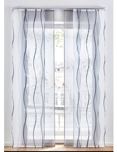 bonprix Transparentný panelový záves, jednofarebný/potlačený (2-dielna súprava), farba béžová, rozm. v/š: 145/57 cm