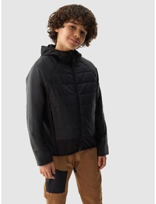 4F Chlapčenská zatepľovacia trekingová bunda so syntetickou výplňou - čierna
