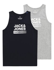 Jack & Jones Junior Tričko námornícka modrá / sivá melírovaná / biela