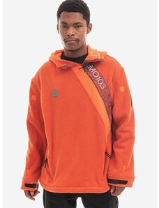 Mikina A-COLD-WALL* Axis Fleece ACWMO103 RUST pánska, oranžová farba, s kapucňou, vzorovaná