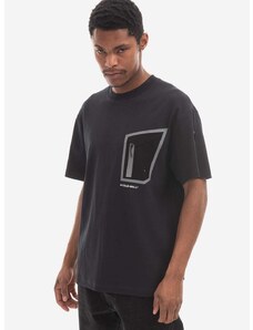 Bavlnené tričko A-COLD-WALL* Technical Polygon T-Shirt ACWMTS089 BLACK čierna farba, s potlačou