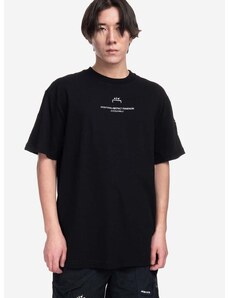 Bavlnené tričko A-COLD-WALL* Brutalist SS T-Shirt ACWMTS103-BONE, čierna farba, s potlačou