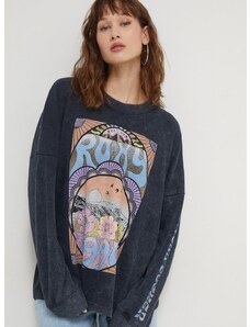 Tričko s dlhým rukávom Roxy East Side dámsky, čierna farba, URJFT03192