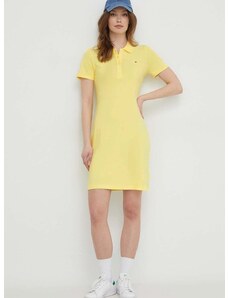 Šaty Tommy Hilfiger žltá farba, mini, priliehavá, WW0WW37853