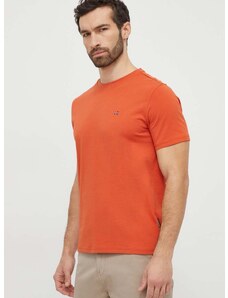 Bavlnené tričko Napapijri Salis pánske, oranžová farba, jednofarebný, NP0A4H8DA621