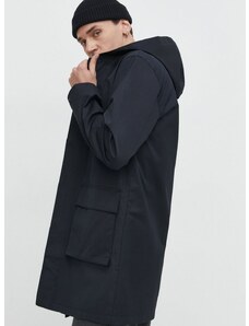 Kabát Hollister Co. pánsky, čierna farba, prechodný