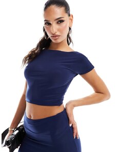 Kaiia slinky low back top co-ord in blue
