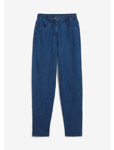 bonprix Strečové džínsy, Mom, vysoký pás, farba modrá, rozm. 42
