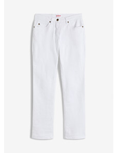 bonprix Strečové džínsy STRAIGHT, Mid Waist, farba biela, rozm. 36