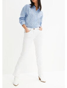 bonprix Strečové džínsy STRAIGHT, Mid Waist, farba biela, rozm. 44