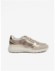 Women's sneakers in gold color with suede details Geox Alleniee - Women's