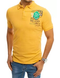 Dstreet Pekné žlté POLO tričko s potlačou.