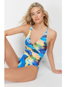 Trendyol Abstract Patterned Double Breasted Regular Swimsuit