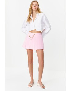 Trendyol Lilac Chain and Pleat Detailed Woven Shorts Skirt
