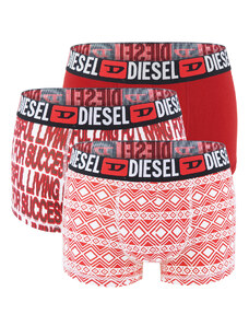 DIESEL - pánske boxerky 3PACK cotton stretch red graphic theme - limitovaná fashion edícia