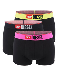 DIESEL - pánske boxerky 3PACK cotton stretch black with happy color waist - limitovaná fashion edícia