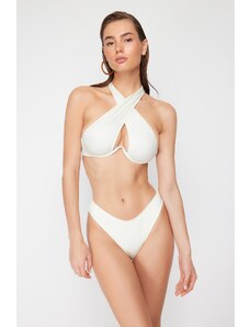 Trendyol Ecru Balconette Inverted V Underwire Bikini Top