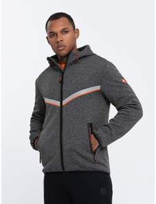 Ombre Men's sports jacket with adjustable hood and reflector - graphite