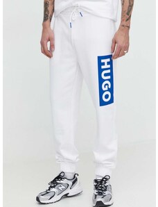 Bavlnené tepláky Hugo Blue biela farba,s potlačou,50522365