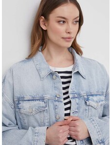 Rifľová bunda Calvin Klein Jeans dámska, prechodná, oversize, J20J222792