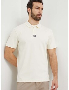 Bavlnené polo tričko HUGO béžová farba, jednofarebný, 50515269