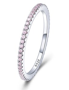 Ligot Strieborný prsteň s ružovými zirkónmi