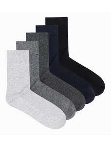 Inny Mix farebných ponožiek s jemným vzorom U460 (5 KS)