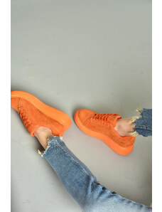 Fox Shoes Oranžové semišové dámske športové topánky tenisky