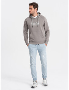Ombre Clothing Pánske džínsové nohavice JOGGER s odieraním - svetlomodré V1 OM-PADJ-0150