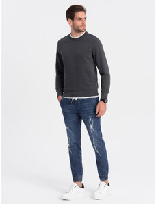 Ombre Clothing Pánske džínsové nohavice JOGGERS s odieraním - modré V3 OM-PADJ-0150