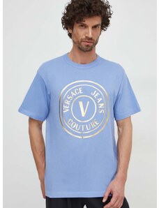 Bavlnené tričko Versace Jeans Couture pánsky, s potlačou, 76GAHT04 CJ00T