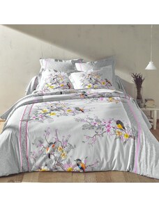 Blancheporte Bavlnená posteľná bielizeň Birdy s potlačou vtáčikov sivá 090