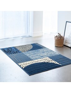 Blancheporte Dekoratívny koberec s geometrickým vzorom džínsová 060
