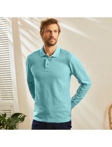 Blancheporte Jednofarebné polo tričko s dlhými rukávmi morská zelená 126
