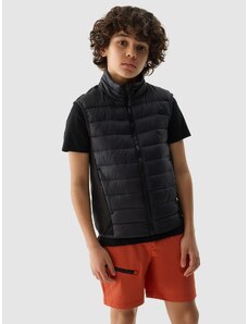 4F Chlapčenská zatepľovacia trekingová vesta so syntetickou výplňou - čierna