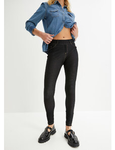 bonprix Legíny v džínsovom vzhľade so zipsami, farba čierna