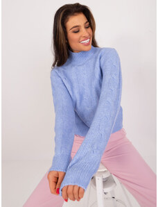 Fashionhunters Women's blue sweater MAYFLIES with cables